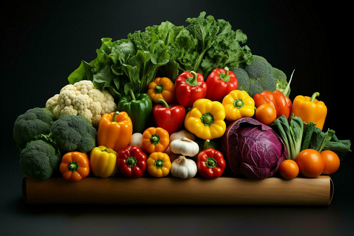 colección mezcla Fresco vegetales y frutas para un ensalada. sano dieta concepto y vegetales comida por ai generado foto