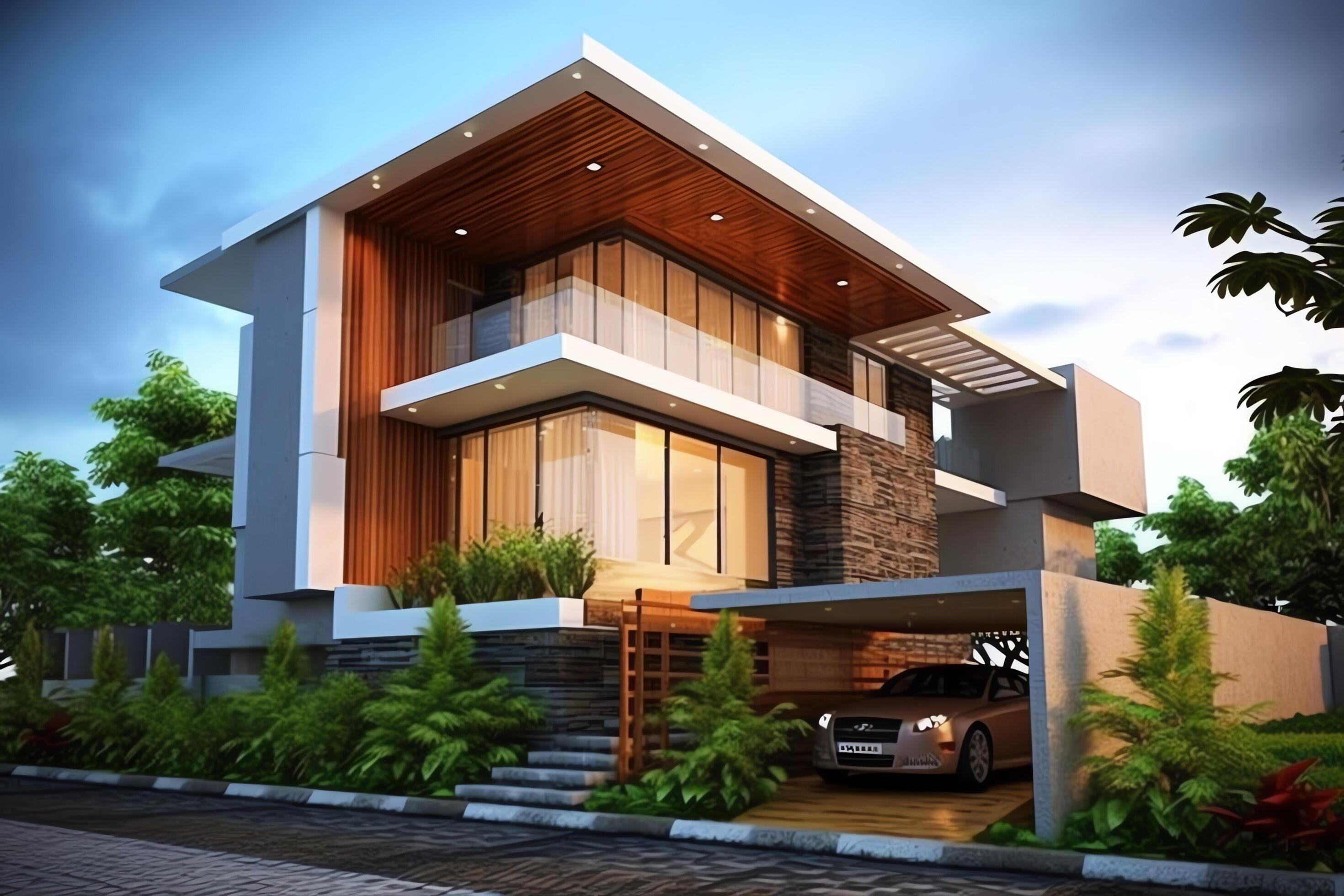 Beautiful Modern House Exterior With Carport Modern Residential 
