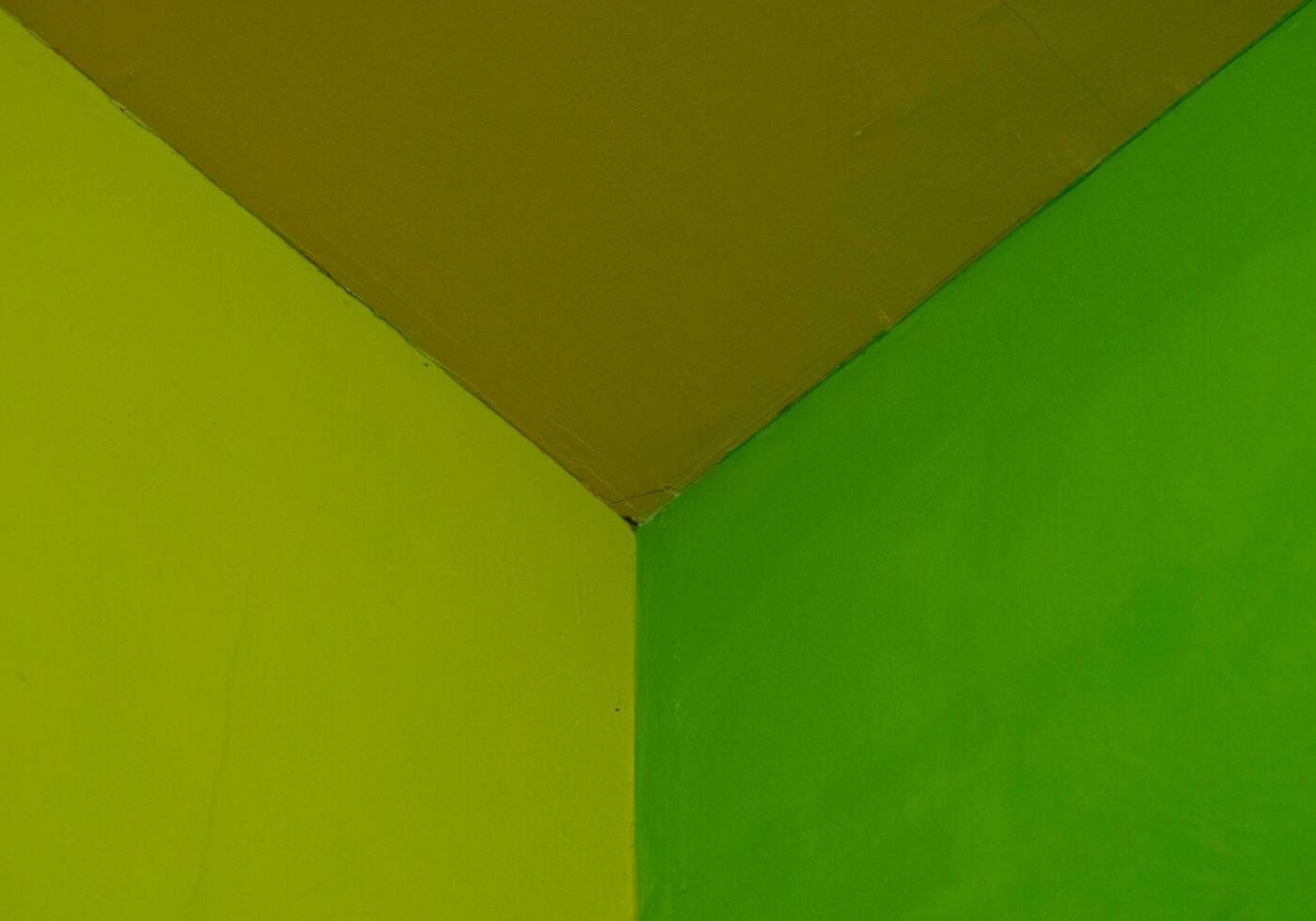 Interior Design with a ceiling corner wall with three colors photo