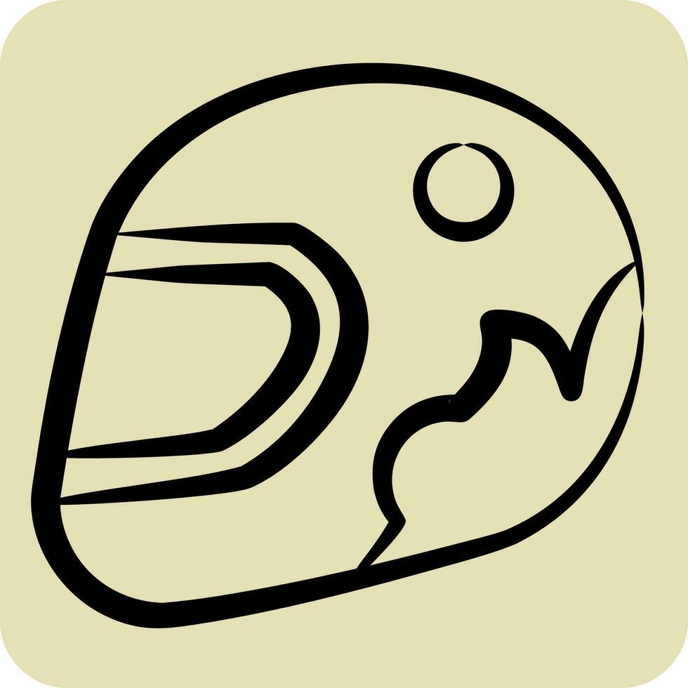 Icon Racing Helmet. related to Racing symbol. hand drawn style. simple design editable. simple illustration vector