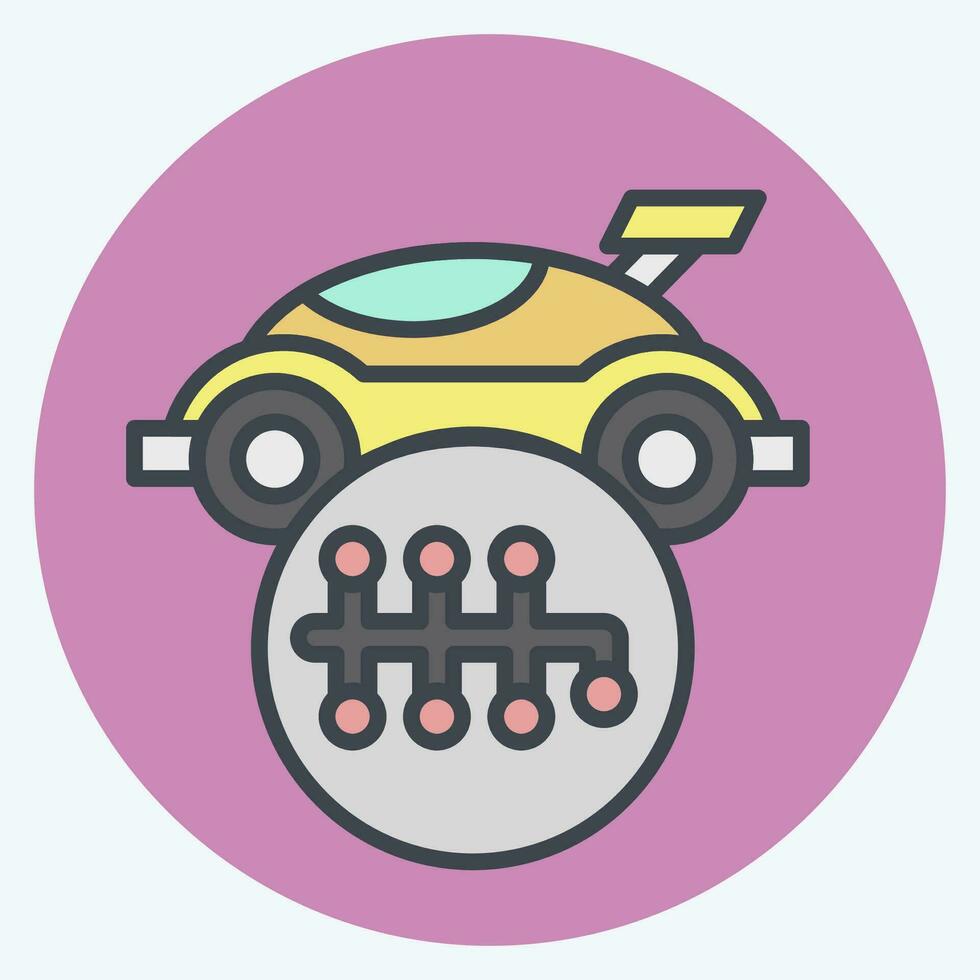 Icon Gearshift. related to Racing symbol. color mate style. simple design editable. simple illustration vector