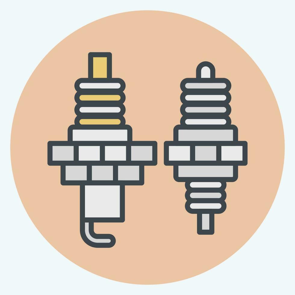 Icon Spark Plug. related to Racing symbol. color mate style. simple design editable. simple illustration vector