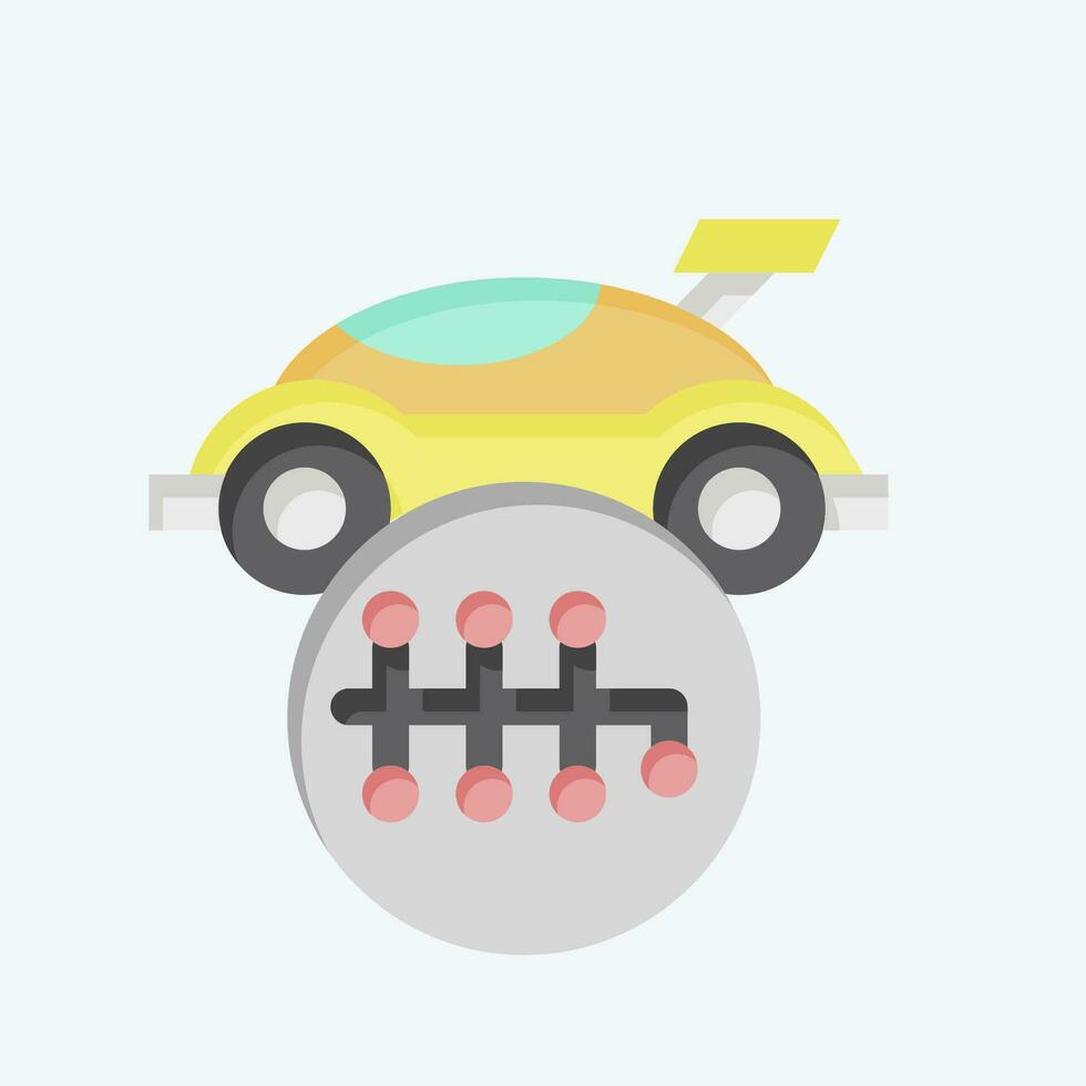 Icon Gearshift. related to Racing symbol. flat style. simple design editable. simple illustration vector