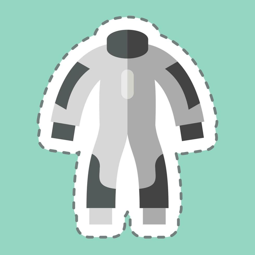 Sticker line cut Race Suit. related to Racing symbol. simple design editable. simple illustration vector