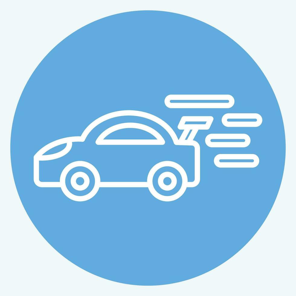 icono carrera coche. relacionado a carreras símbolo. azul ojos estilo. sencillo diseño editable. sencillo ilustración vector