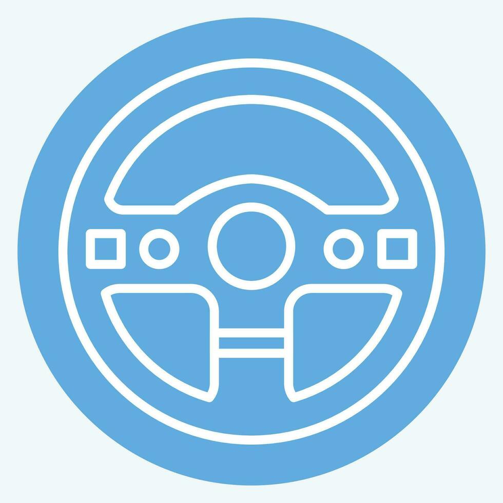 Icon Steering Wheel. related to Racing symbol. blue eyes style. simple design editable. simple illustration vector
