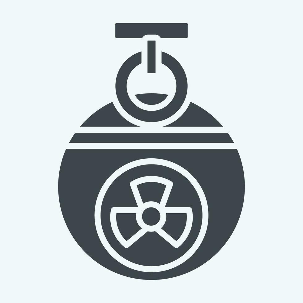 Icon Grenade. related to Nuclear symbol. glyph style. simple design editable. simple illustration vector