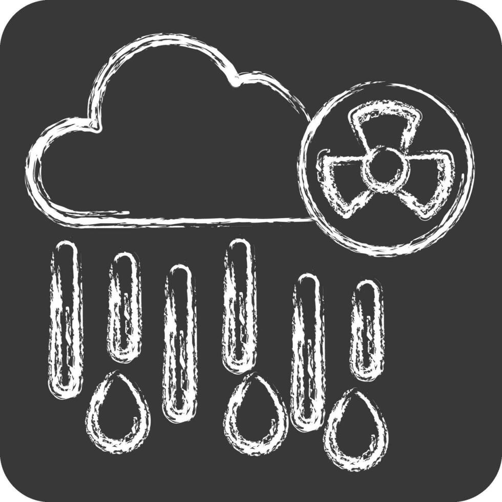 Icon Nuclear Rain. related to Nuclear symbol. chalk Style. simple design editable. simple illustration vector