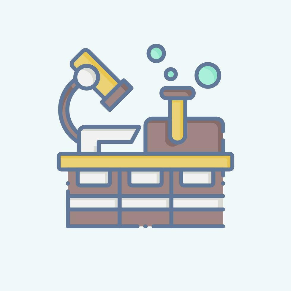 Icon Laboratory. related to Nuclear symbol. long shadow style. simple design editable. simple illustration vector