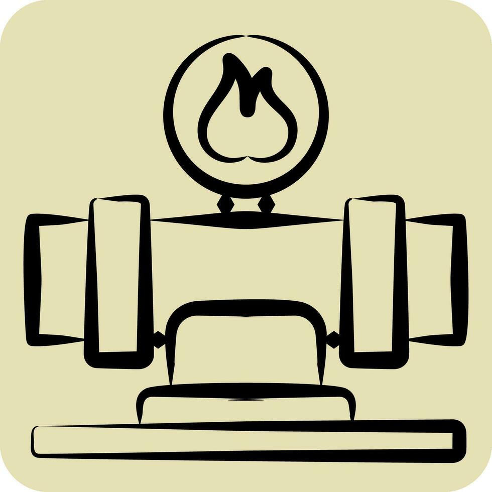 Icon Gas Pipeline. related to Nuclear symbol. hand drawn style. simple design editable. simple illustration vector