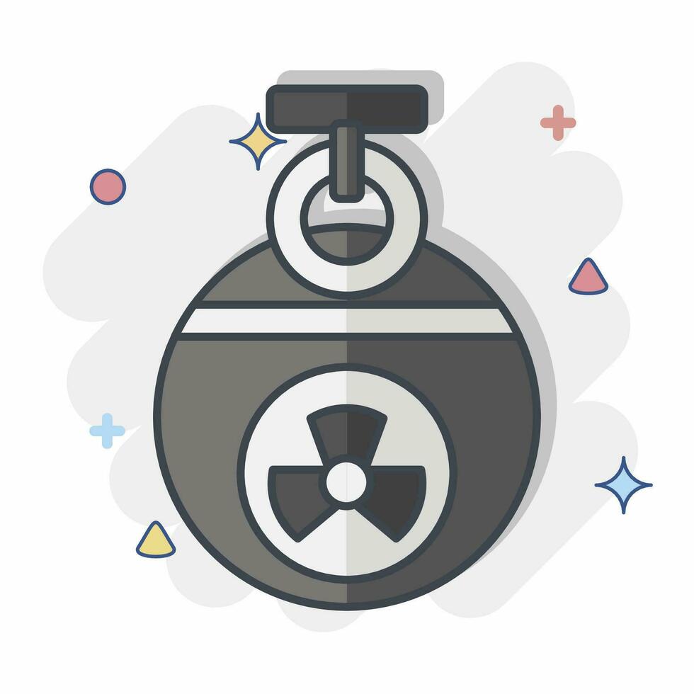 Icon Grenade. related to Nuclear symbol. comic style. simple design editable. simple illustration vector