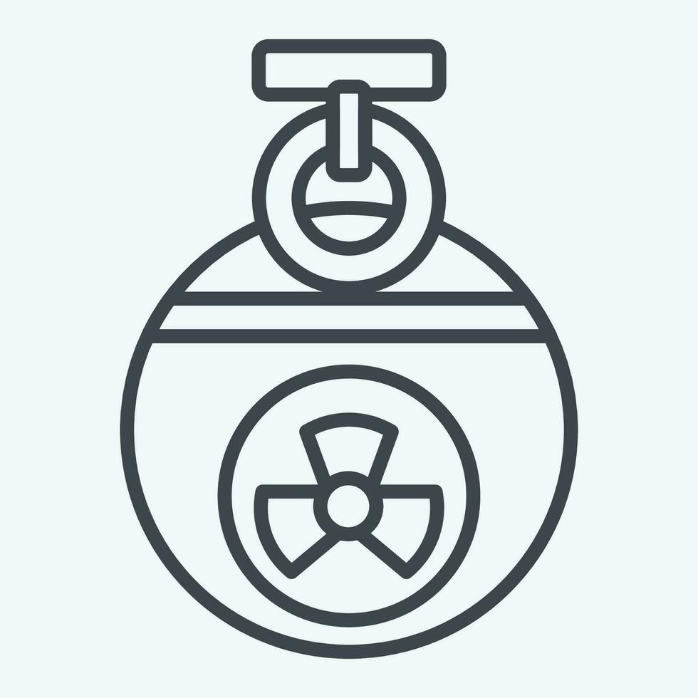 Icon Grenade. related to Nuclear symbol. line style. simple design editable. simple illustration vector