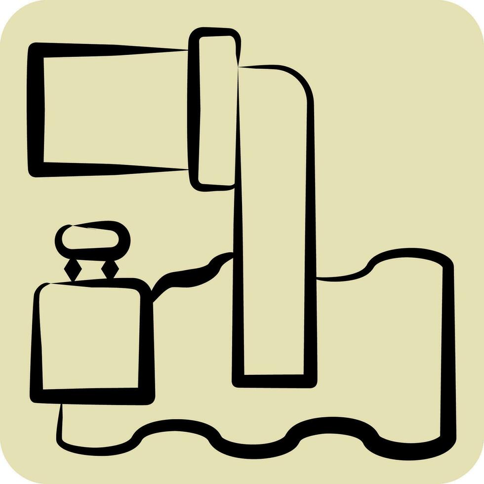 Icon Sewage Pipe. related to Nuclear symbol. hand drawn style. simple design editable. simple illustration vector