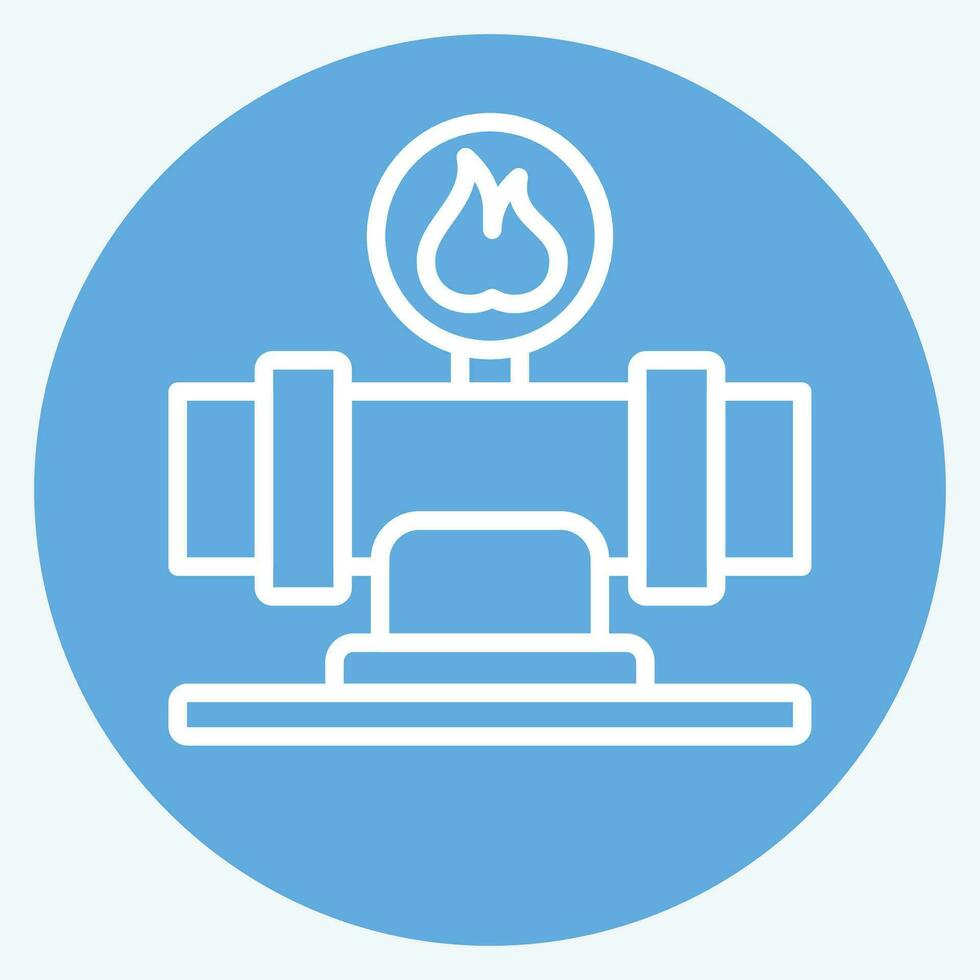 Icon Gas Pipeline. related to Nuclear symbol. blue eyes style. simple design editable. simple illustration vector