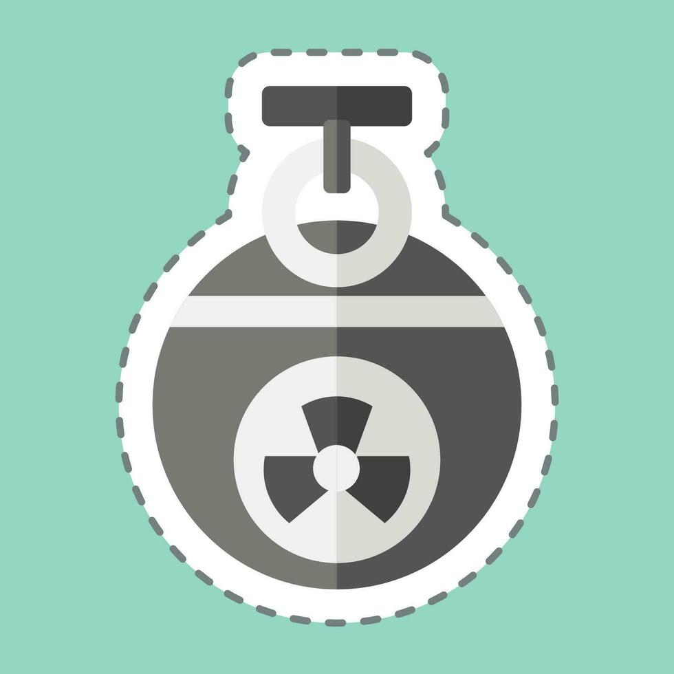 Sticker line cut Grenade. related to Nuclear symbol. simple design editable. simple illustration vector