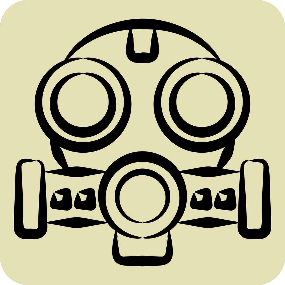 Icon Mask. related to Nuclear symbol. hand drawn style. simple design editable. simple illustration vector