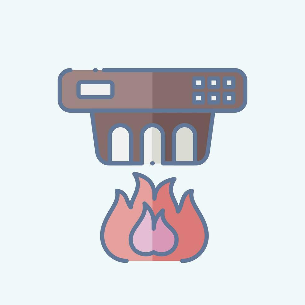 Icon Smoke Detector. related to Nuclear symbol. long shadow style. simple design editable. simple illustration vector