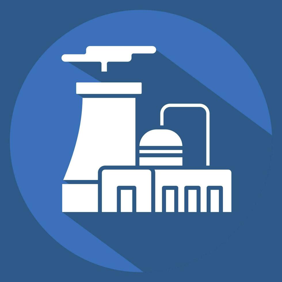 Icon Nuclear Plant. related to Nuclear symbol. long shadow style. simple design editable. simple illustration vector