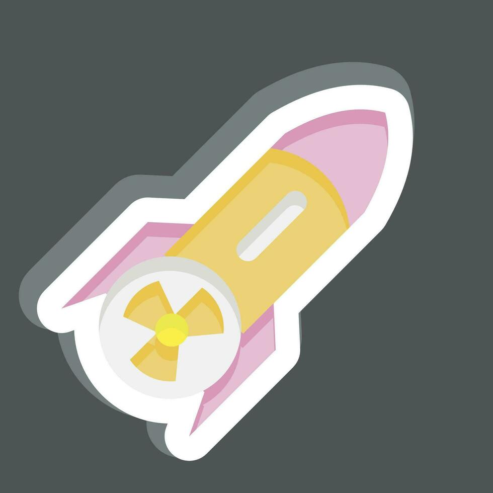 Sticker Nuclear Label. related to Nuclear symbol. simple design editable. simple illustration vector