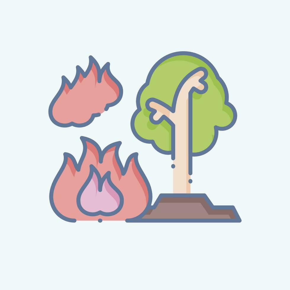 icono bosque incendios relacionado a nuclear símbolo. largo sombra estilo. sencillo diseño editable. sencillo ilustración vector