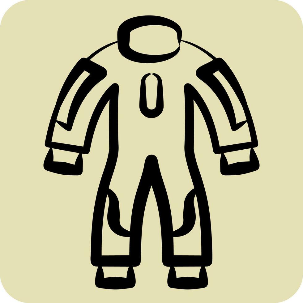 Icon Race Suit. related to Racing symbol. hand drawn style. simple design editable. simple illustration vector