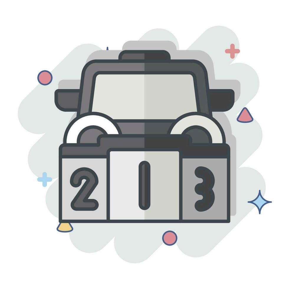 Icon Podium. related to Racing symbol. comic style. simple design editable. simple illustration vector