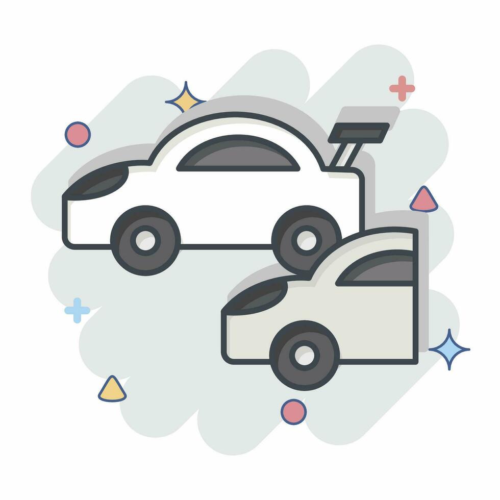 Icon Race. related to Racing symbol. comic style. simple design editable. simple illustration vector