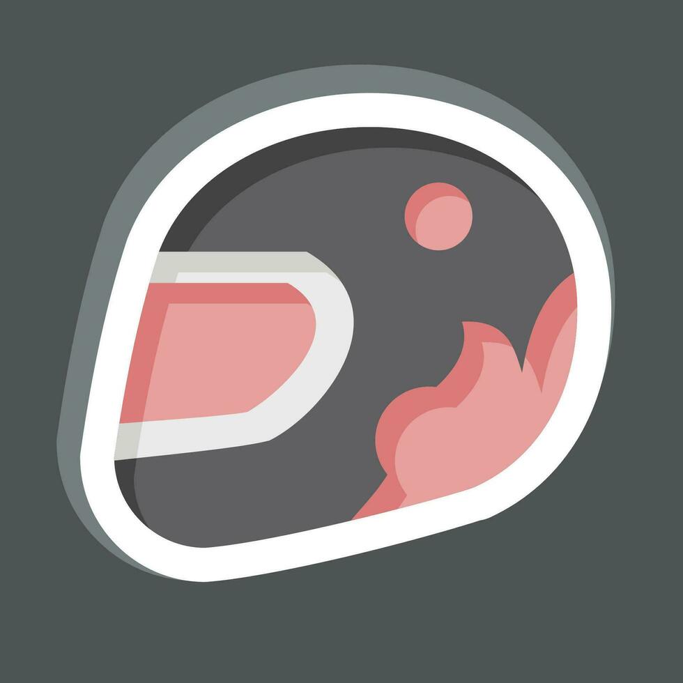 Sticker Racing Helmet. related to Racing symbol. simple design editable. simple illustration vector