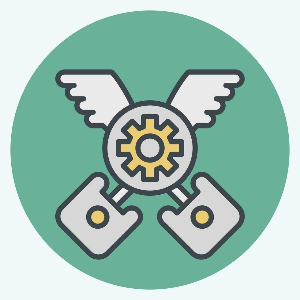 Icon Piston. related to Racing symbol. color mate style. simple design editable. simple illustration vector