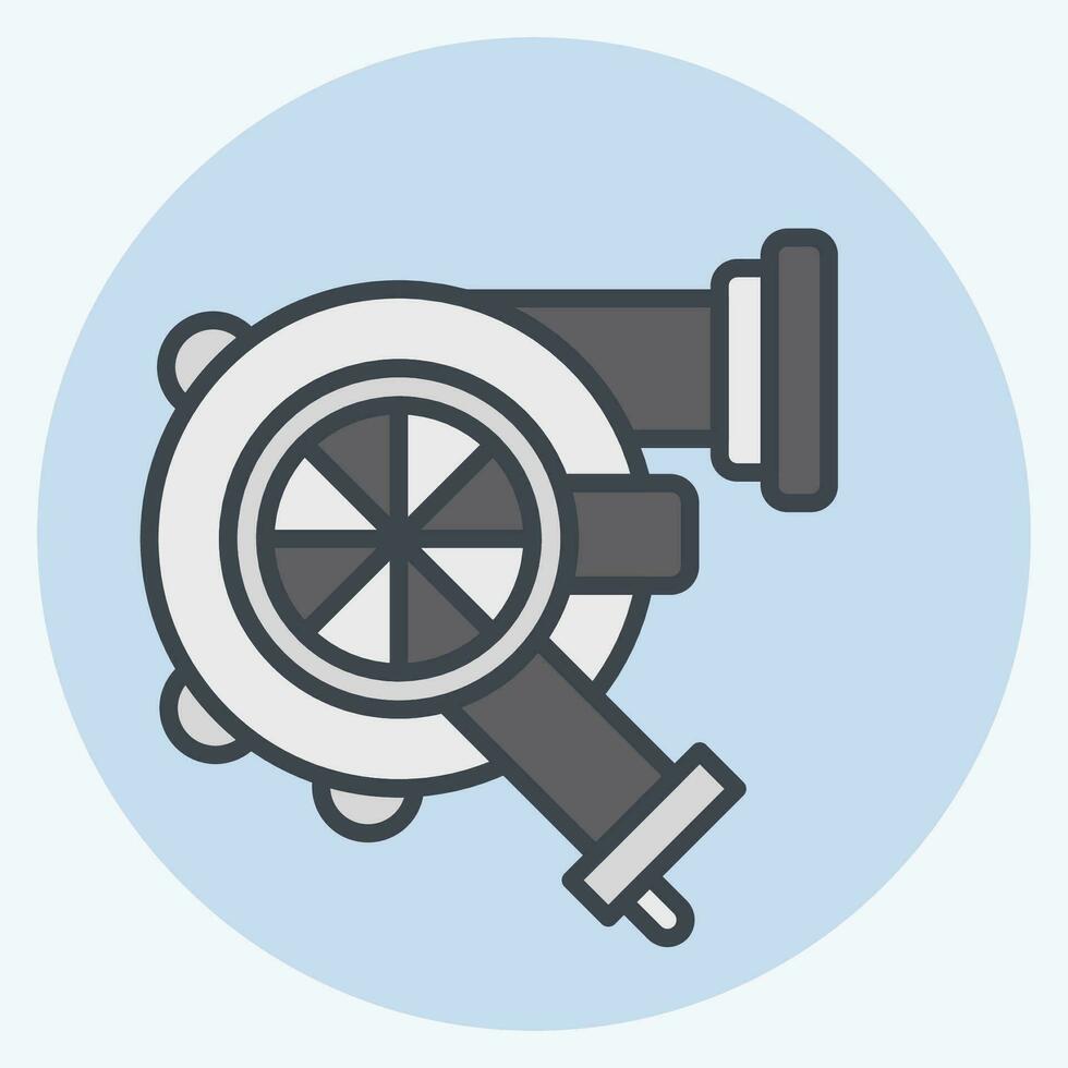 Icon Turbo. related to Racing symbol. color mate style. simple design editable. simple illustration vector