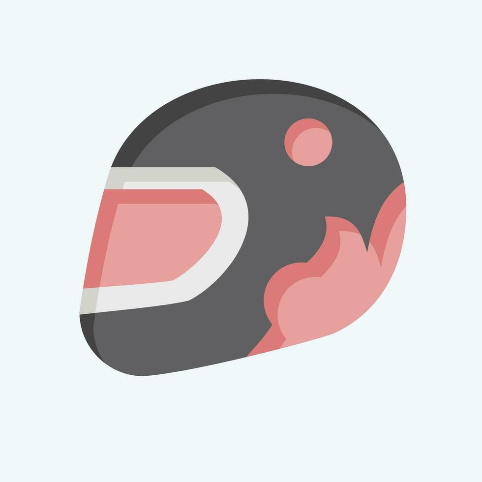 Icon Racing Helmet. related to Racing symbol. flat style. simple design editable. simple illustration vector