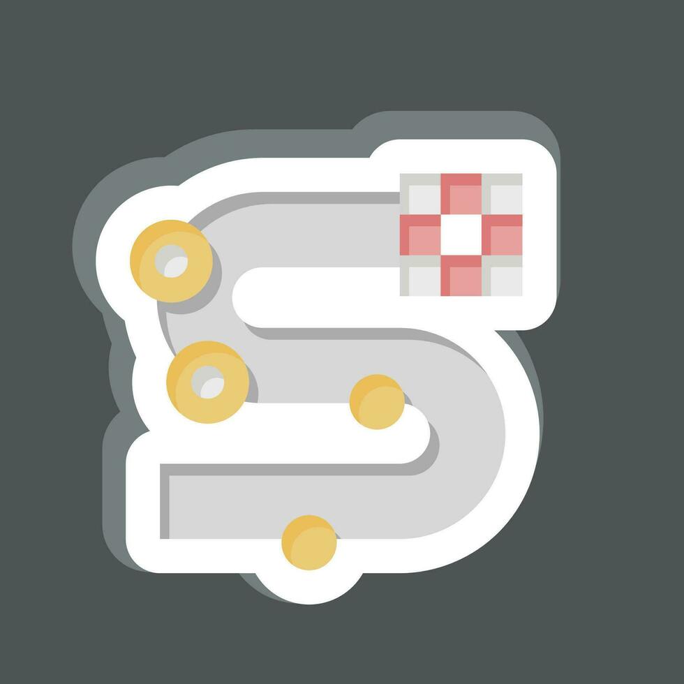 Sticker Race Track. related to Racing symbol. simple design editable. simple illustration vector