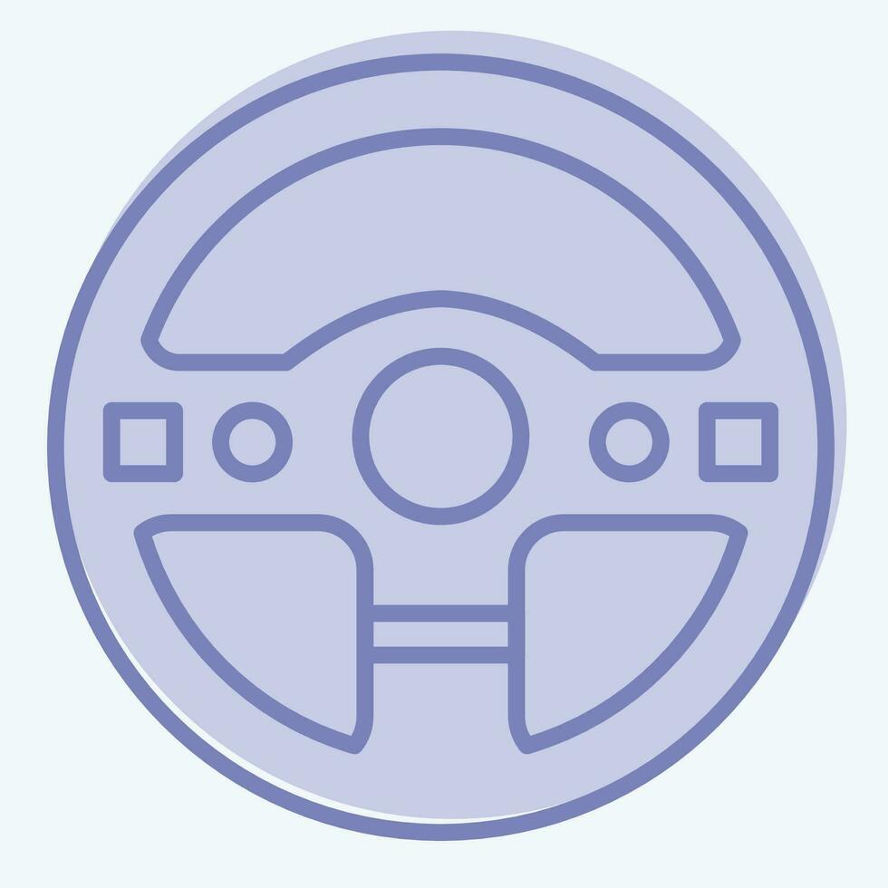 Icon Steering Wheel. related to Racing symbol. two tone style. simple design editable. simple illustration vector