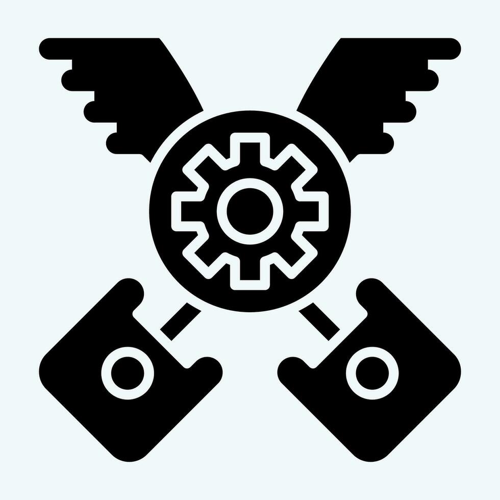 Icon Piston. related to Racing symbol. glyph style. simple design editable. simple illustration vector