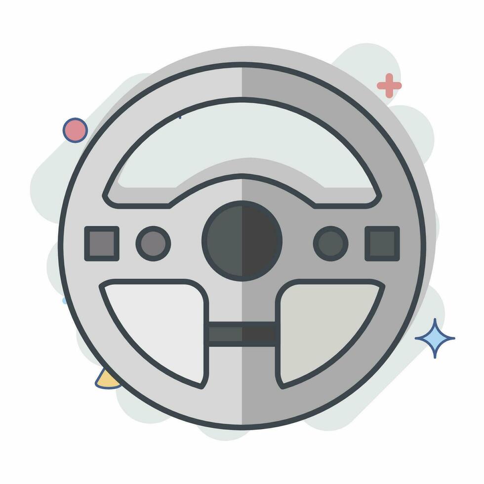 Icon Steering Wheel. related to Racing symbol. comic style. simple design editable. simple illustration vector