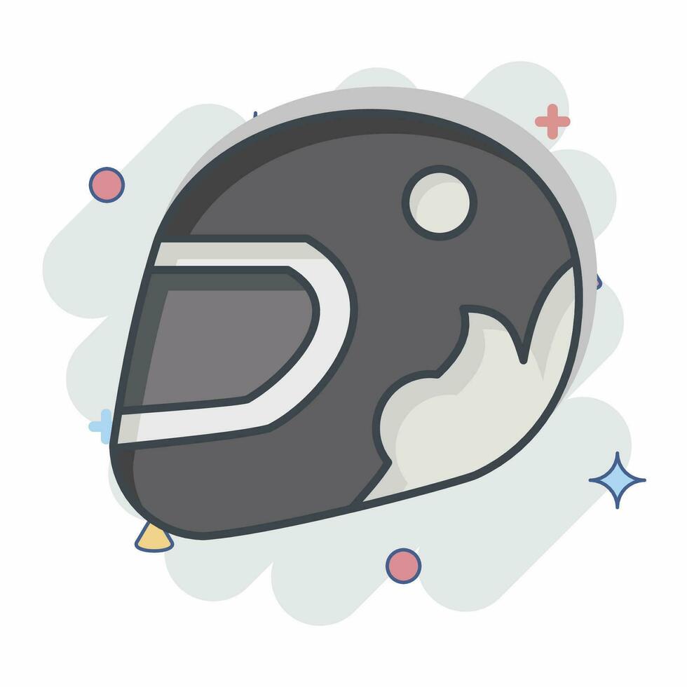 Icon Racing Helmet. related to Racing symbol. comic style. simple design editable. simple illustration vector