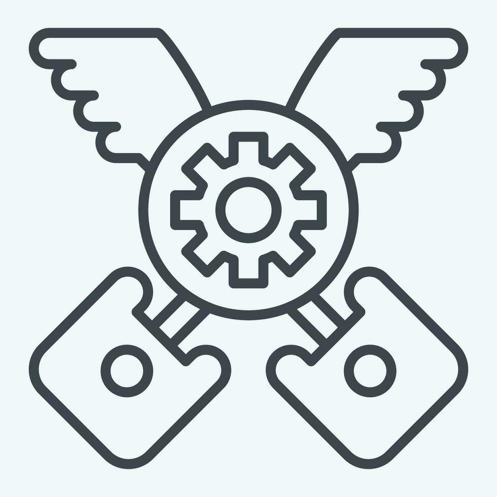 Icon Piston. related to Racing symbol. line style. simple design editable. simple illustration vector