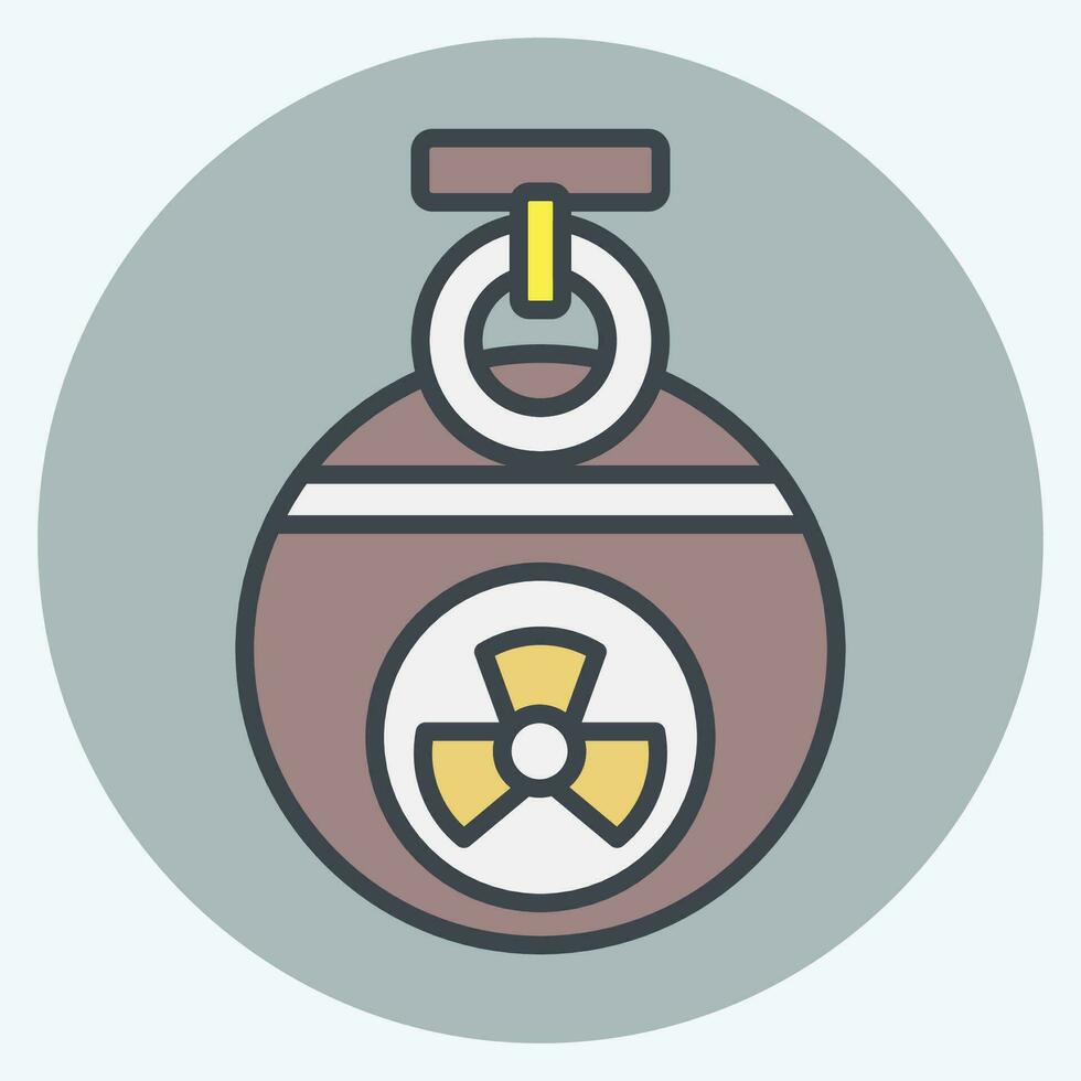 Icon Grenade. related to Nuclear symbol. color mate style. simple design editable. simple illustration vector