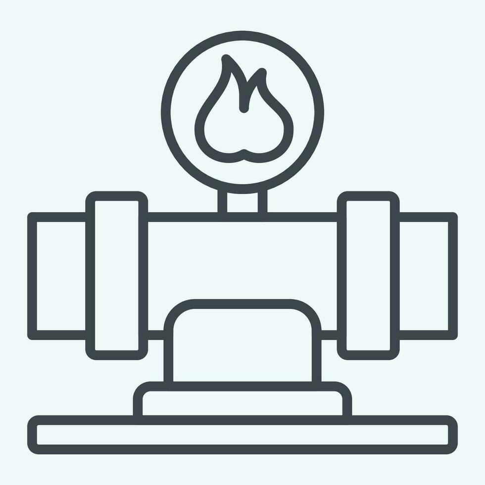 Icon Gas Pipeline. related to Nuclear symbol. line style. simple design editable. simple illustration vector