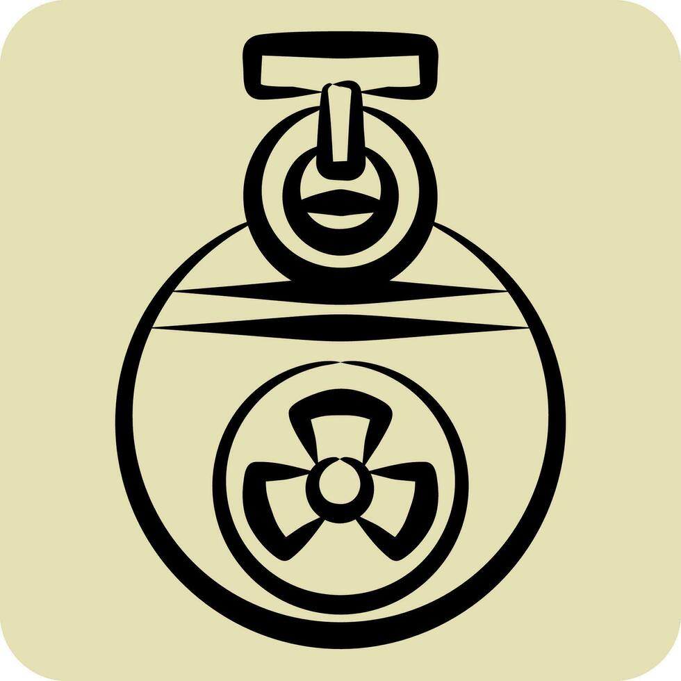 Icon Grenade. related to Nuclear symbol. hand drawn style. simple design editable. simple illustration vector