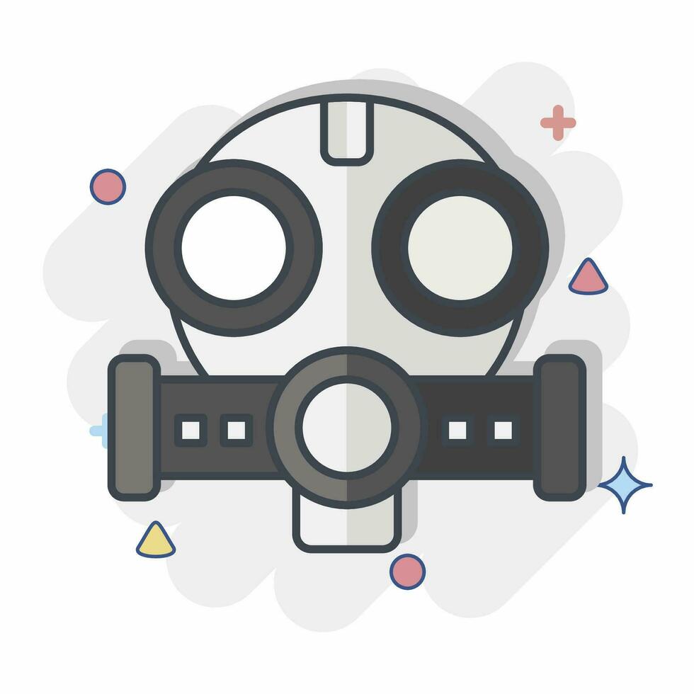 Icon Mask. related to Nuclear symbol. comic style. simple design editable. simple illustration vector