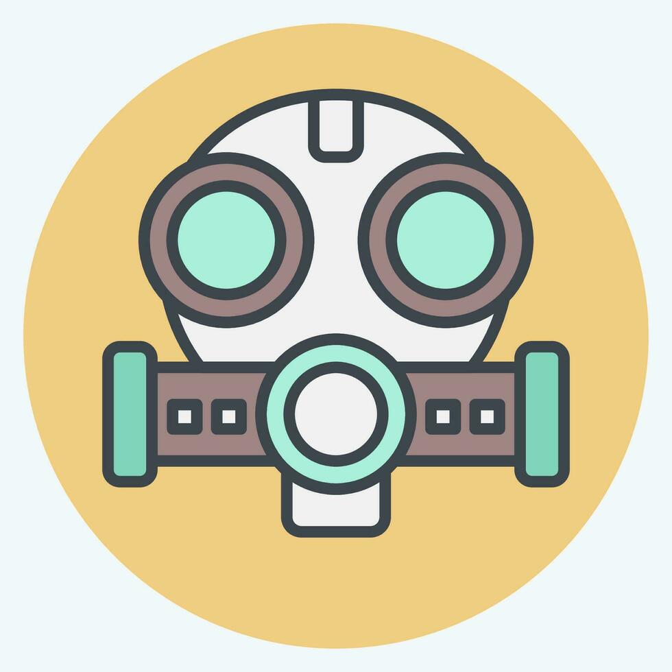 Icon Mask. related to Nuclear symbol. color mate style. simple design editable. simple illustration vector