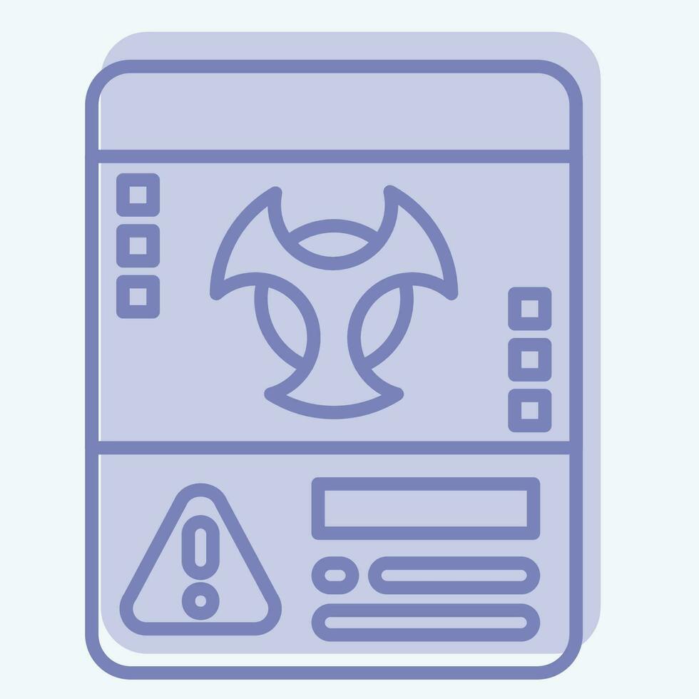 Icon Biohazard. related to Nuclear symbol. two tone style. simple design editable. simple illustration vector