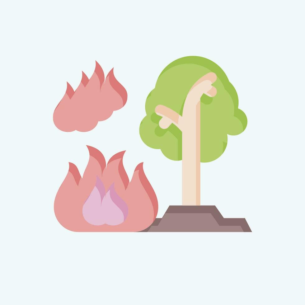 Icon Forest Fires. related to Nuclear symbol. flat style. simple design editable. simple illustration vector