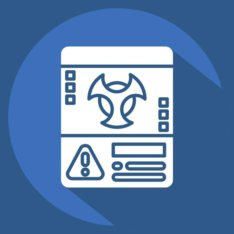 Icon Biohazard. related to Nuclear symbol. long shadow style. simple design editable. simple illustration vector