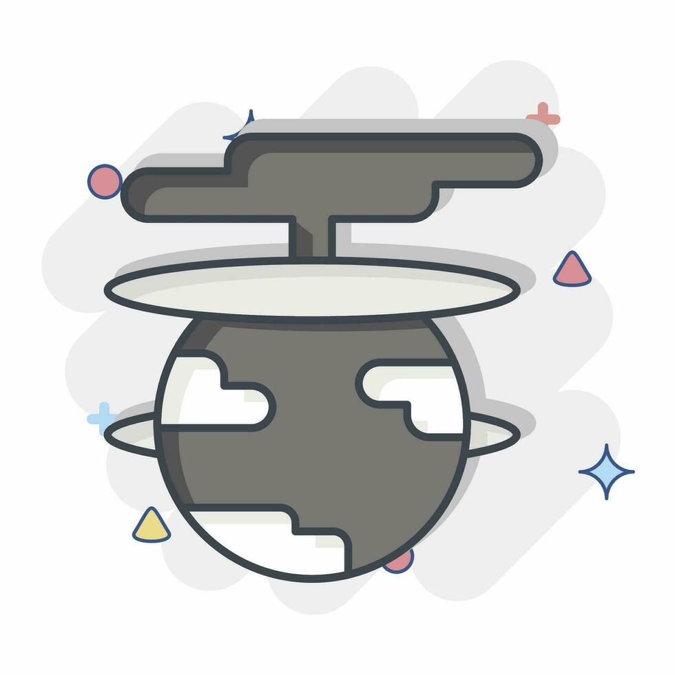 Icon Destroy The World. related to Nuclear symbol. comic style. simple design editable. simple illustration vector