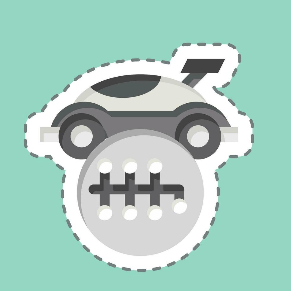 Sticker line cut Gearshift. related to Racing symbol. simple design editable. simple illustration vector