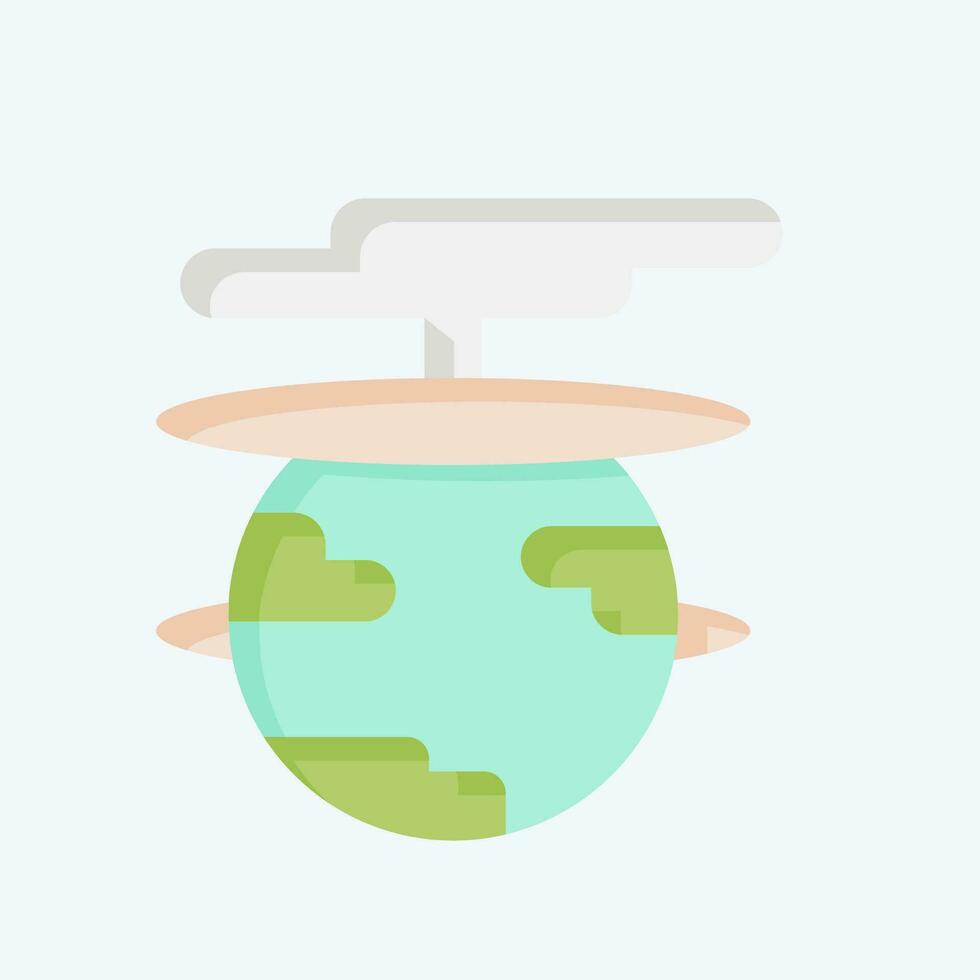 Icon Destroy The World. related to Nuclear symbol. flat style. simple design editable. simple illustration vector