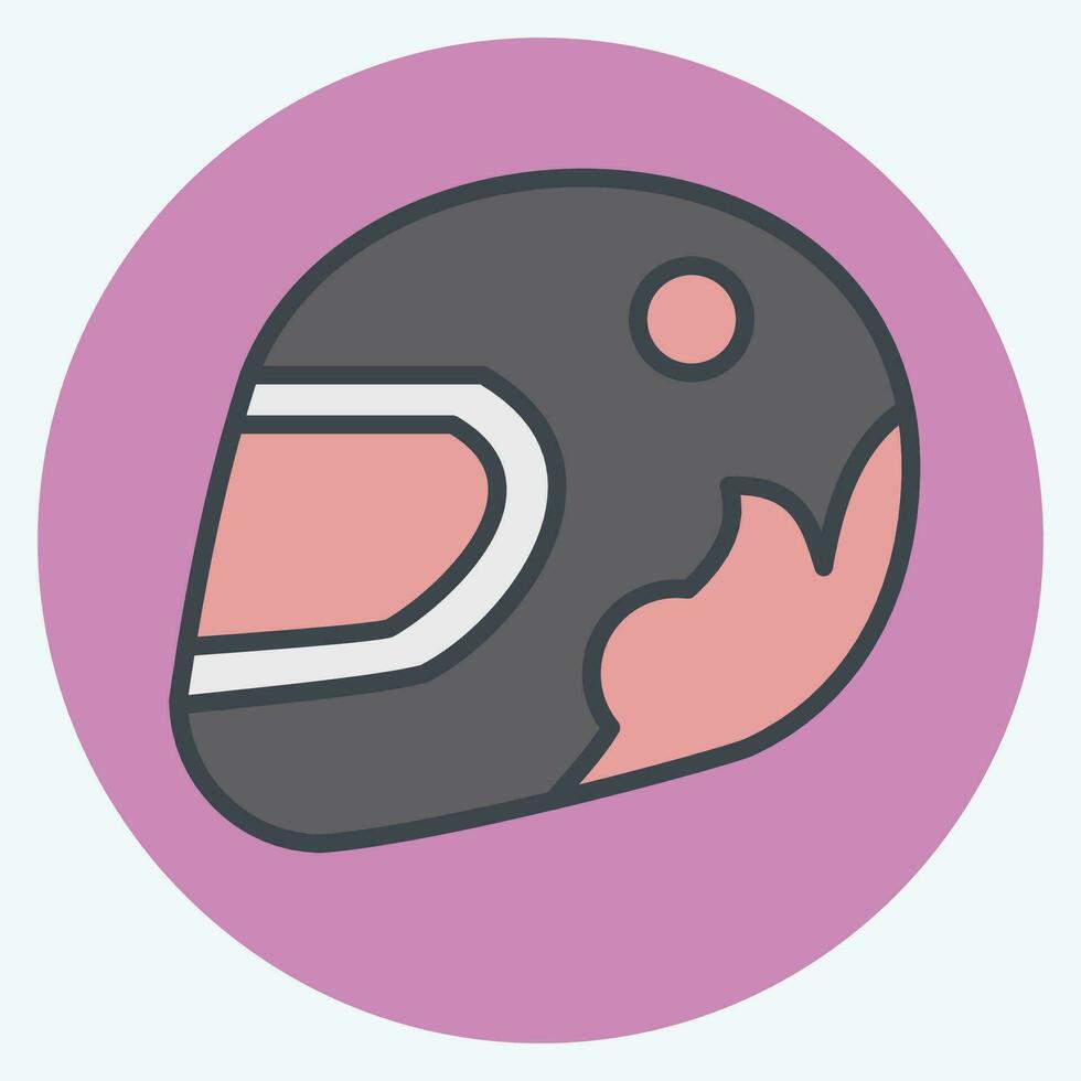 Icon Racing Helmet. related to Racing symbol. color mate style. simple design editable. simple illustration vector