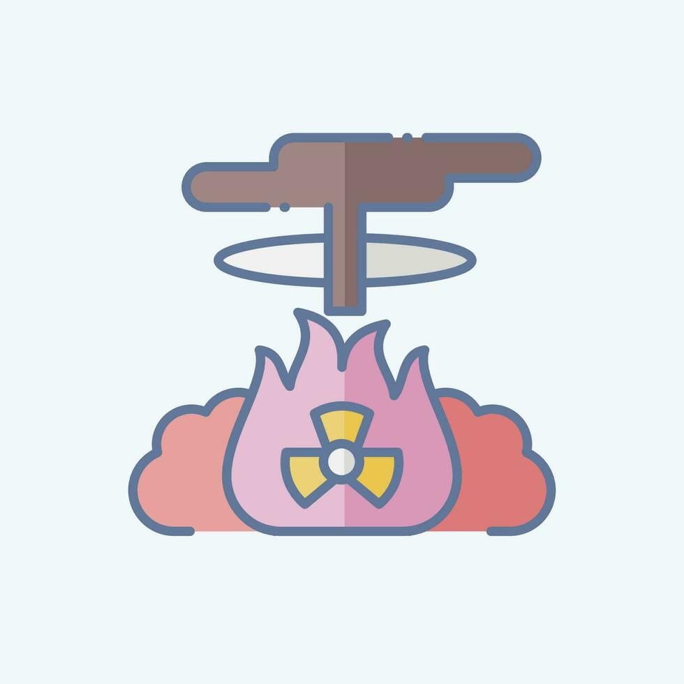 Icon Nuclear Blast. related to Nuclear symbol. long shadow style. simple design editable. simple illustration vector